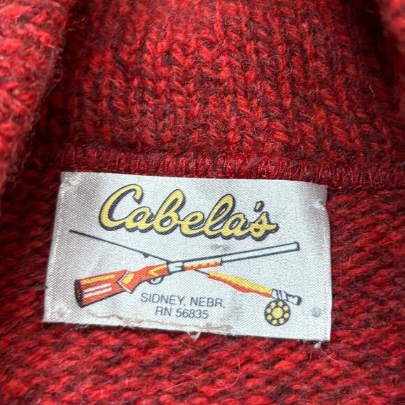Vintage 80s Cabela's Shawl Collar Wool Sweater Women's Small Cottage Preppy - Picture 4 of 7